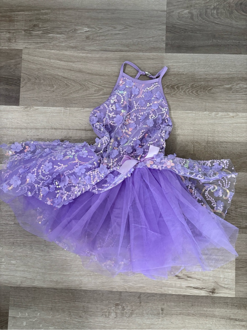 Purple Sequin Tulle Princess Kids Costume Dress